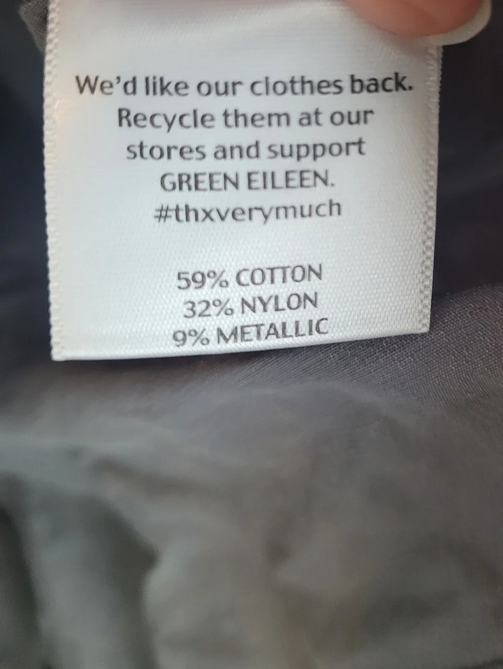 Eileen Fisher Grey Cotton Metallic Zip Front Light Jacket Collarless Utility M